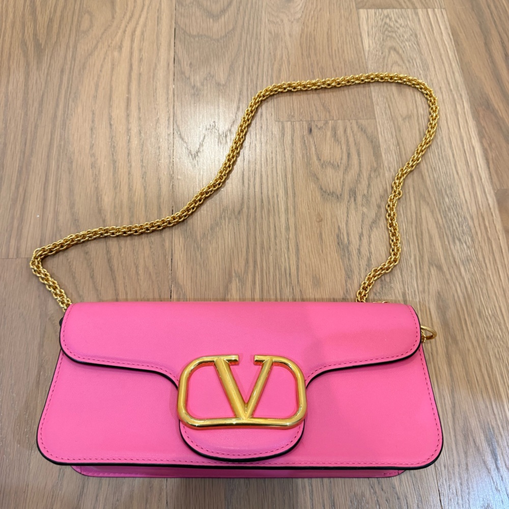 Valentino 100% Authentic Vibrant Pink Bag with Gold Accents